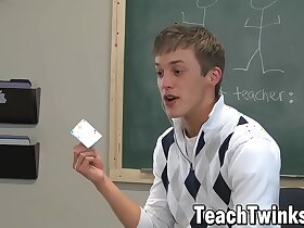 Teacher Brice Carson submits twink Kirk Taylor here amphitheatre